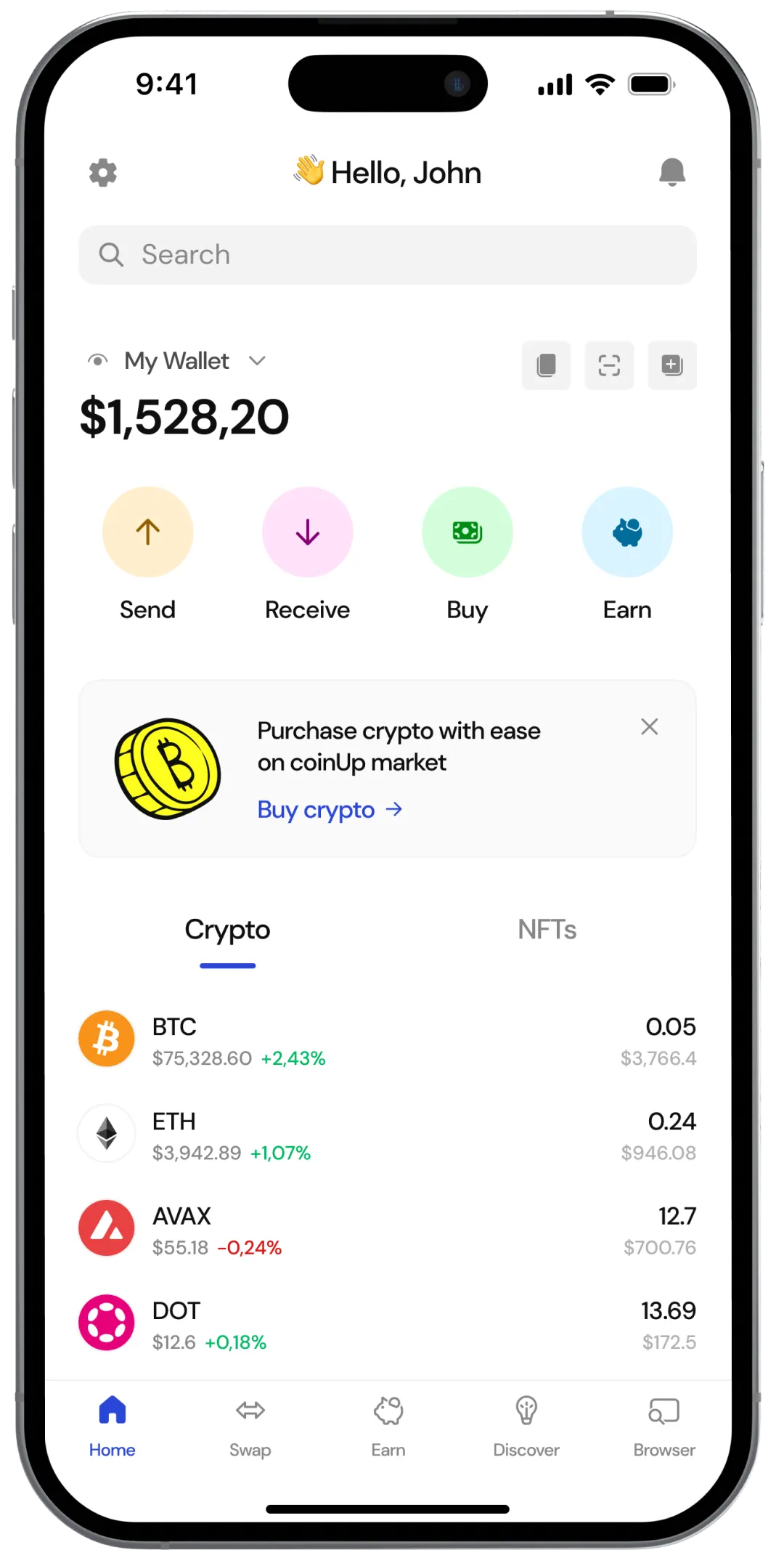Bridgedap App - Home Screen